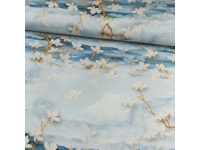 DZIANINA SINGIEL JERSEY - KWIATY MAGNOLII - 190g/m²/180cm
